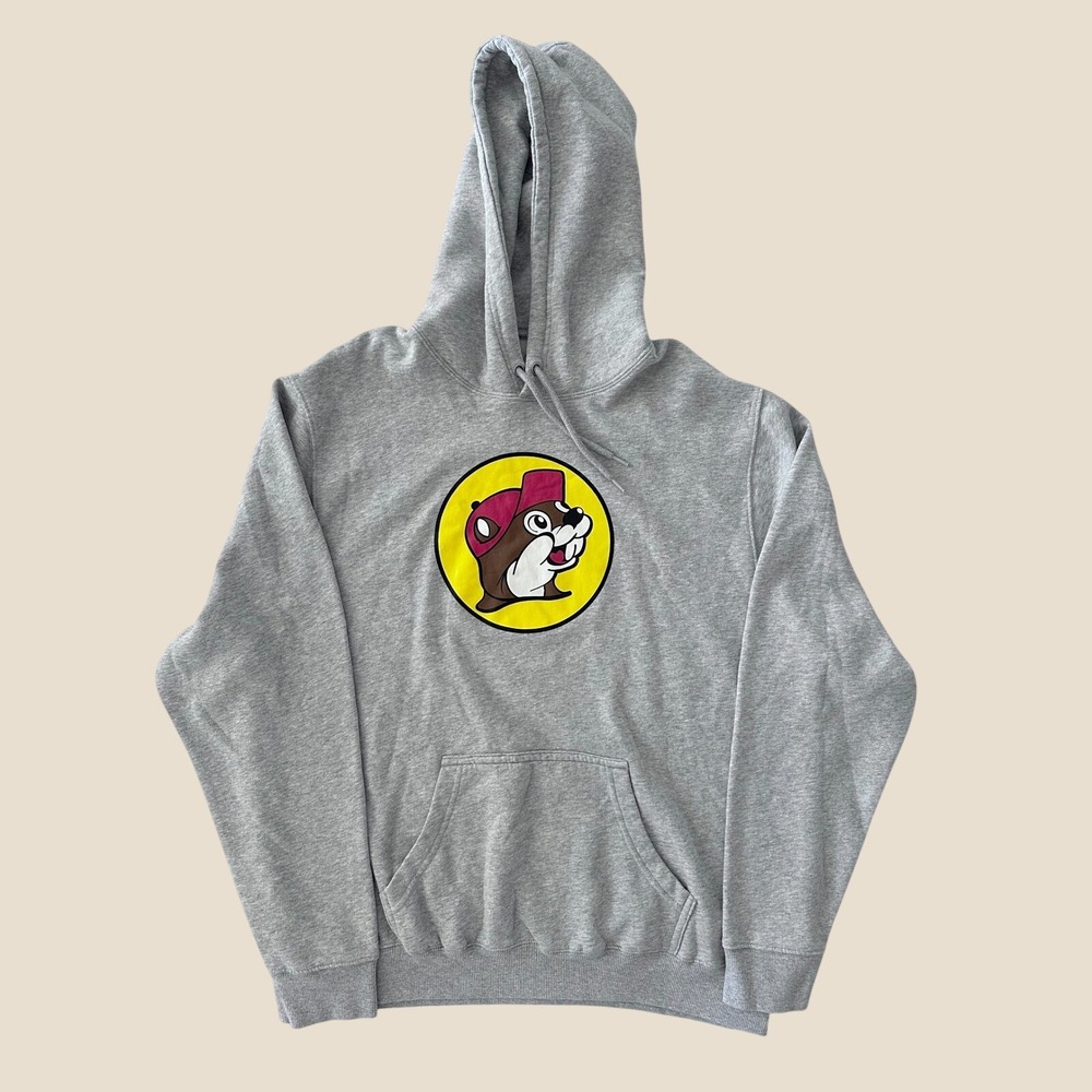 Buc-ee's Beaver Logo Pullover Hoodie Heather Gray XL Texas Travel Center Camp